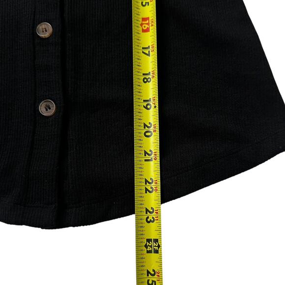 Fashion On Earth Black Ribbed V-neck Cardigan Women's Top Size Small NWT 72-29-2 - Picture 5 of 6